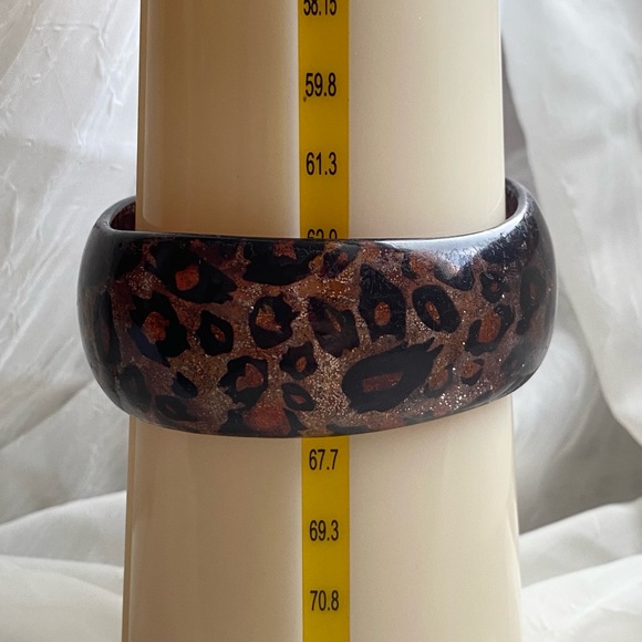Leopard Chunky Glitter Acrylic Plastic Resin Bangle Bracelets - Picture 8 of 8